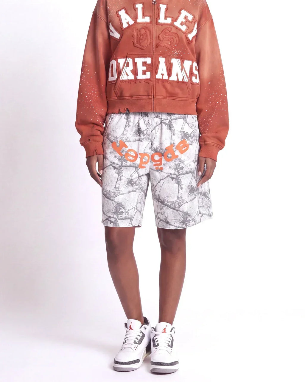 Sp5der Realtree OG Web V2 Sweat Shorts White Camo