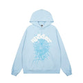 Sp5der Signature Web Graphic Pullover Hoodie - Light Blue