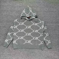 Cole Buxton Gray All-Over Italic CB Chain Hoodie