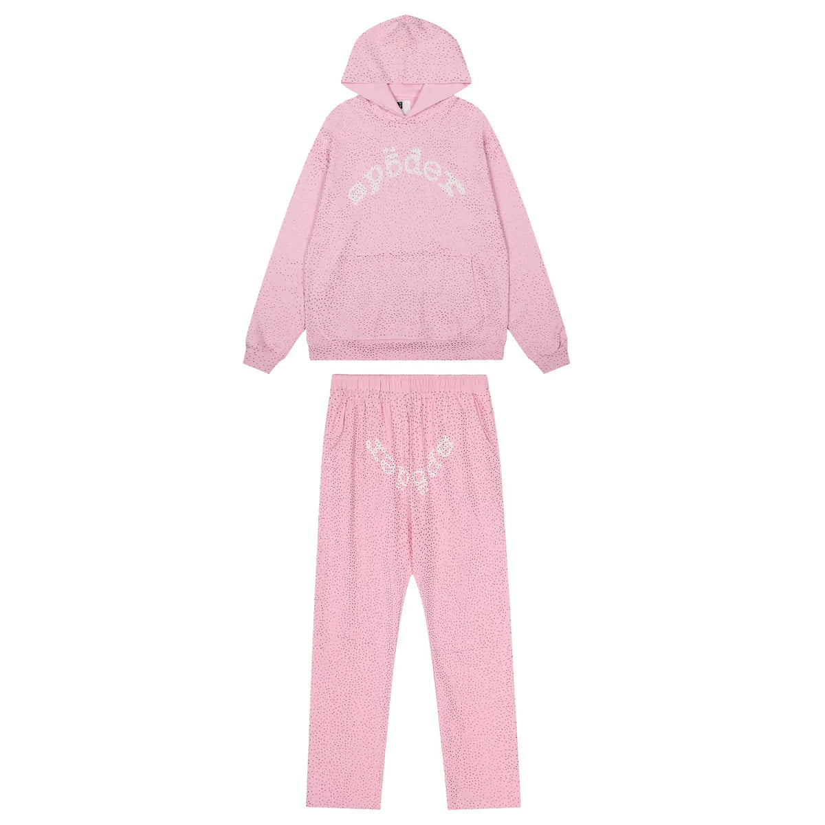 Sp5der Pastel Tracksuit Set - Light Pink / Light Fleece Lined
