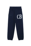Cole Buxton Navy Side Italic CB Logo Sweatpants